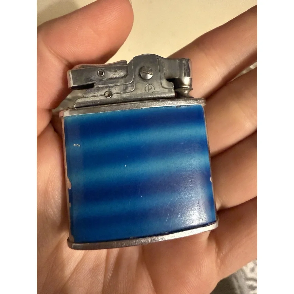 RARE Memory of Japan Vintage Cigarette Case w/ Attached Lighter Tiger Mt Fuji